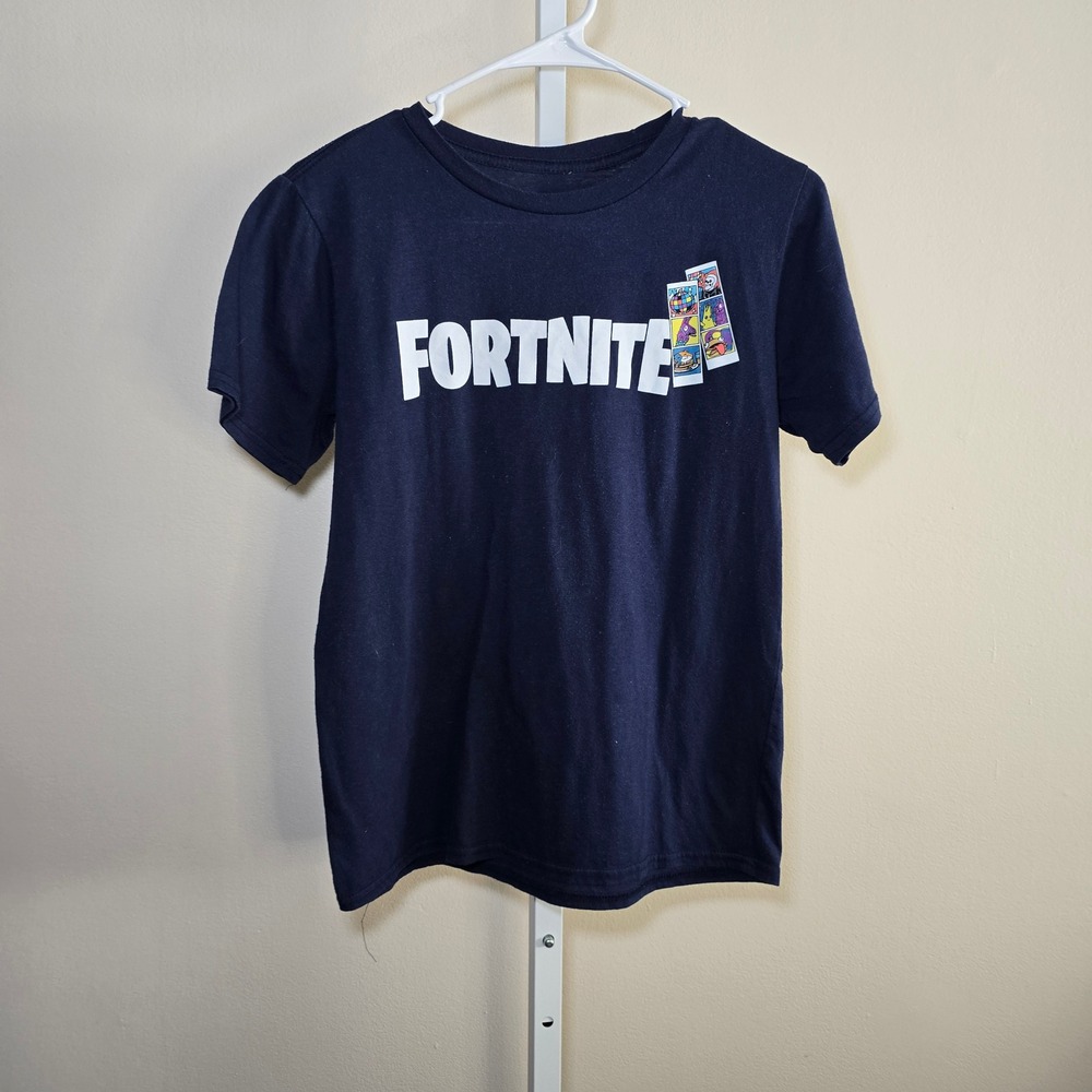 Fortnite T Shirt Boys XL EG TG Blue Short Sleeve Gaming Kids